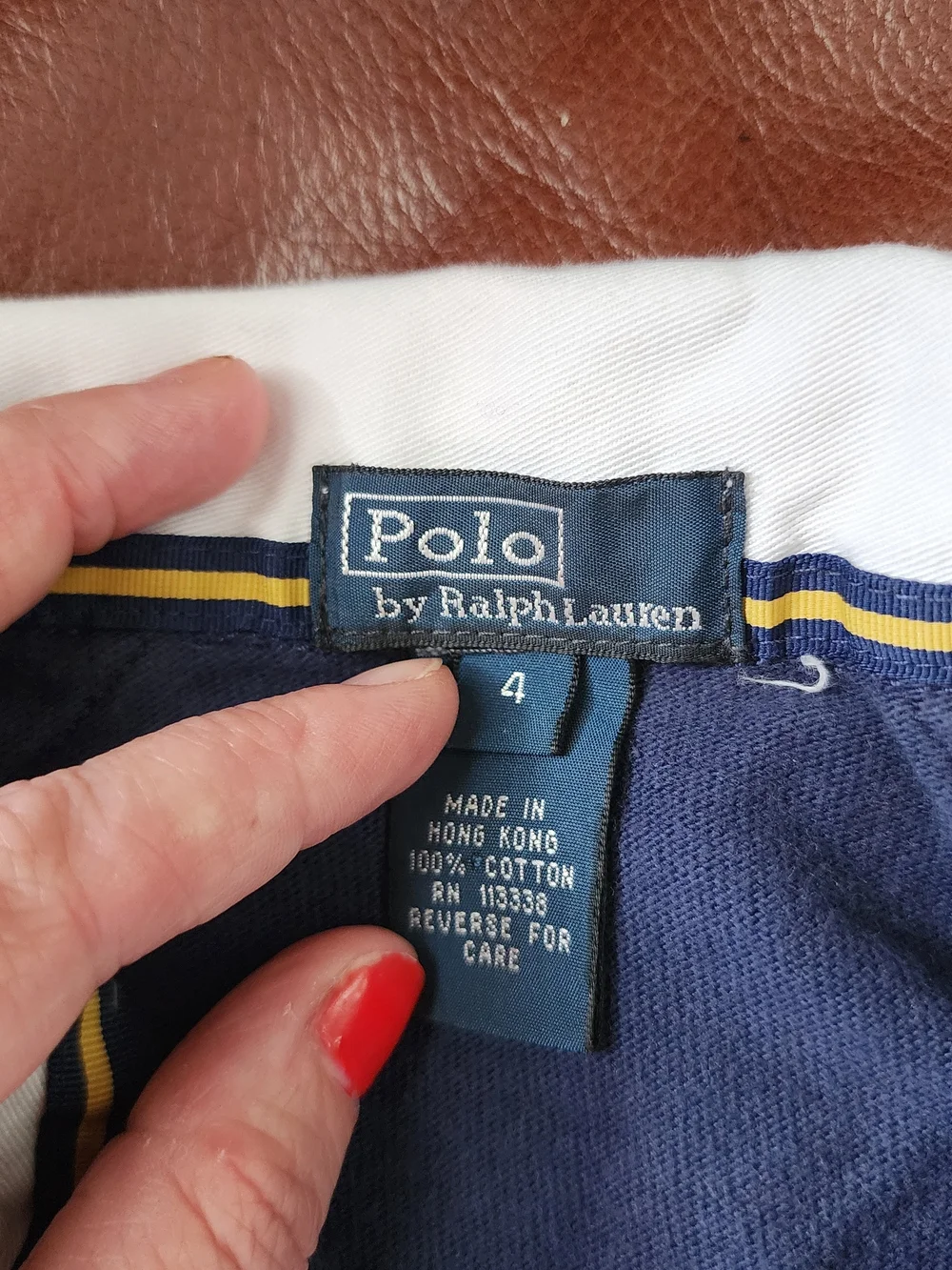 Ralph Lauren Navy and White Long-Sleeve Rugby Polo with Elbow Patches